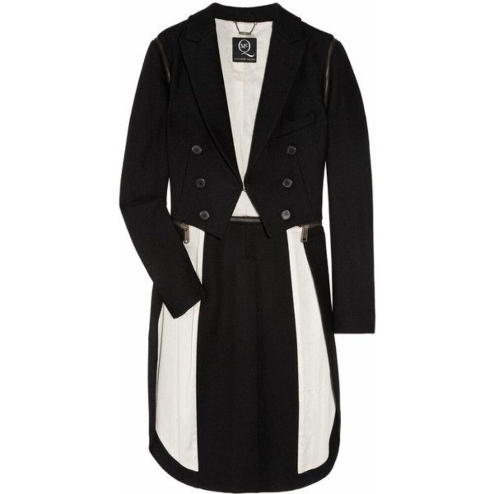 McQ Alexander McQueen AW/11 Black Wool Zippered Tail Coat